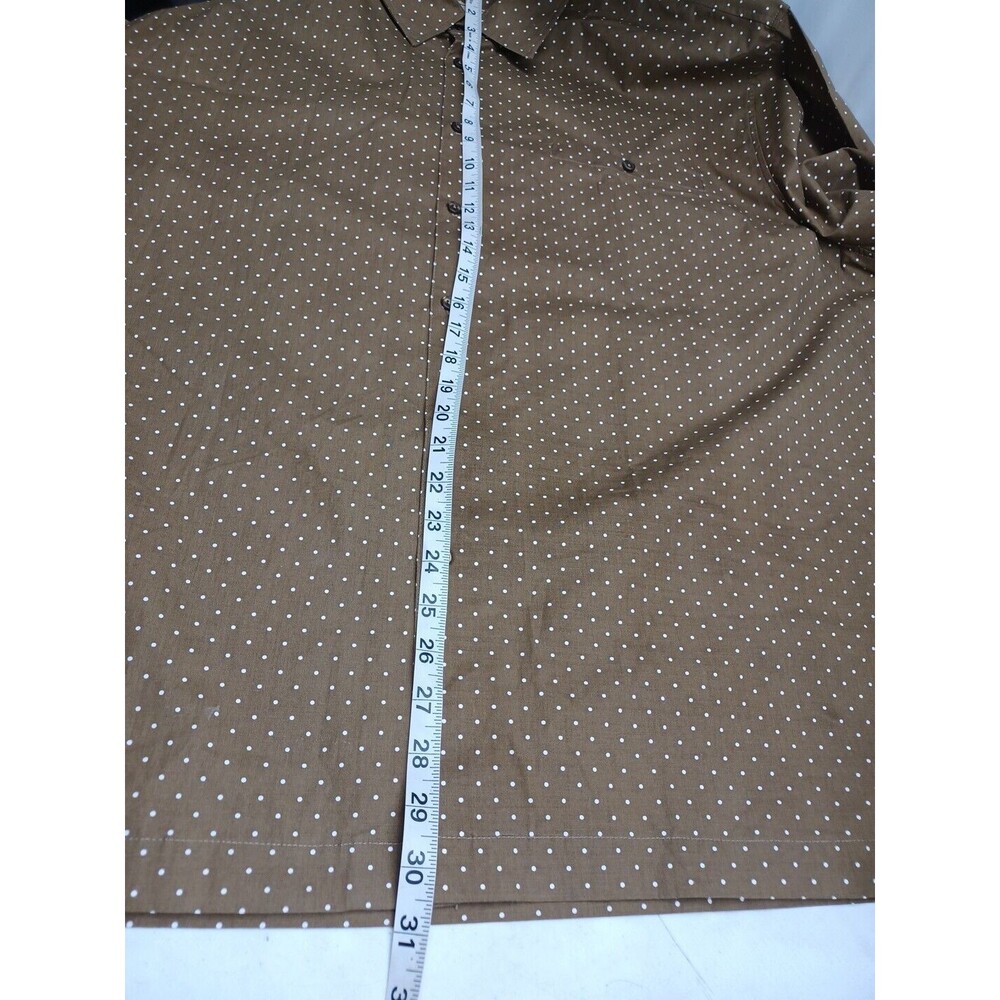 Scandia Woods Brown White Polkodot Short Sleeve Button Up Mens Shirt 3XL - Picture 6 of 8